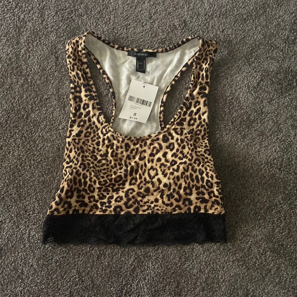 Chetah print racerback crop top